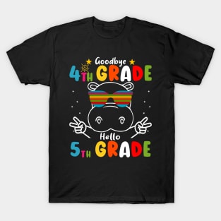 Goodbye 4th Grade Graduation Hello 5th Grade Last Day Of School Hippo T-Shirt